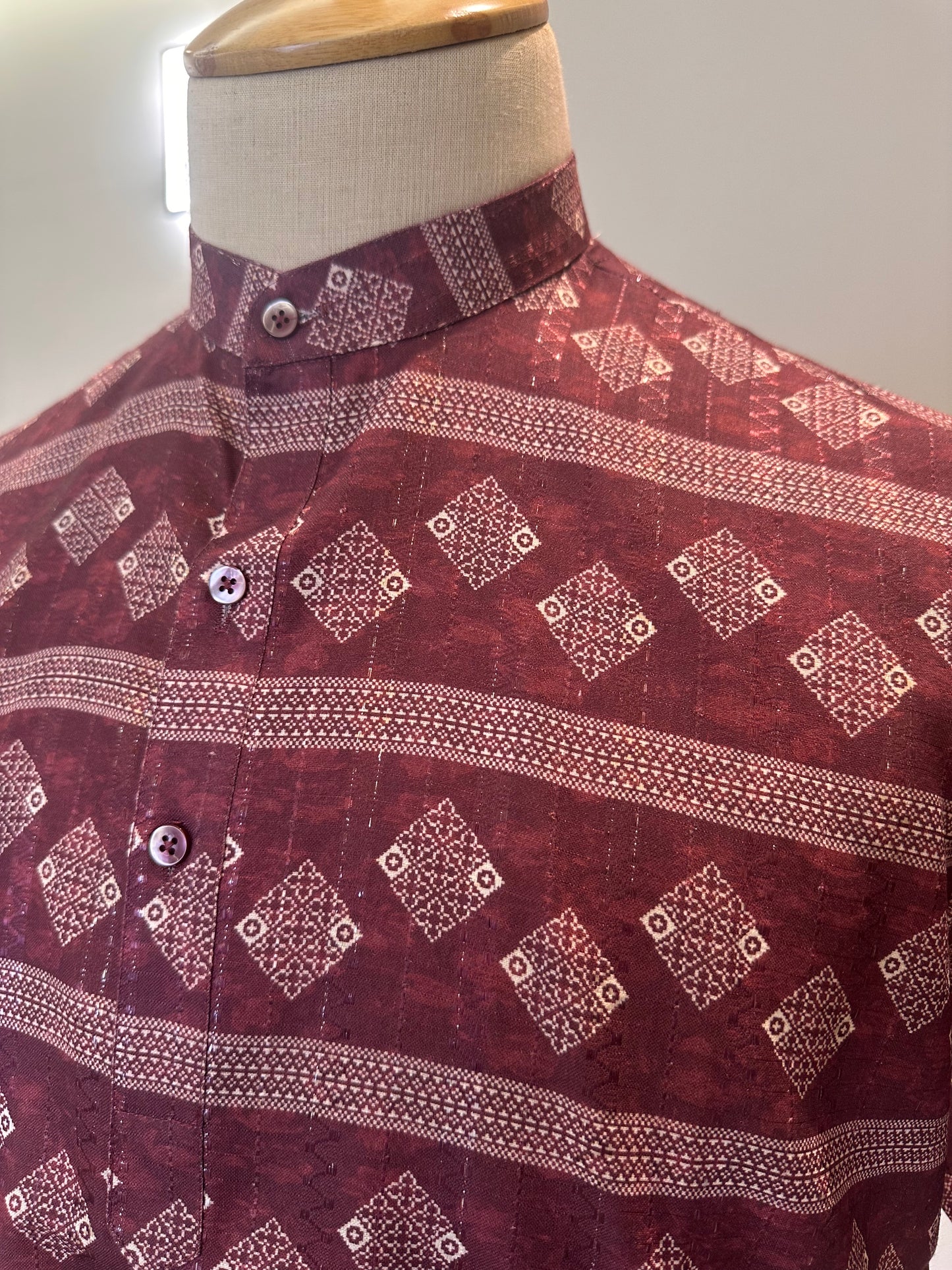 SM0326-18-01 Red Soft Silk Blend Kurta