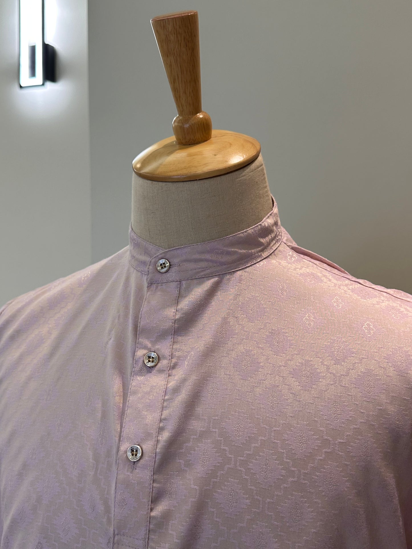 SM1025-18-04 Pastel Lavender Short Soft Silk Blend Kurta