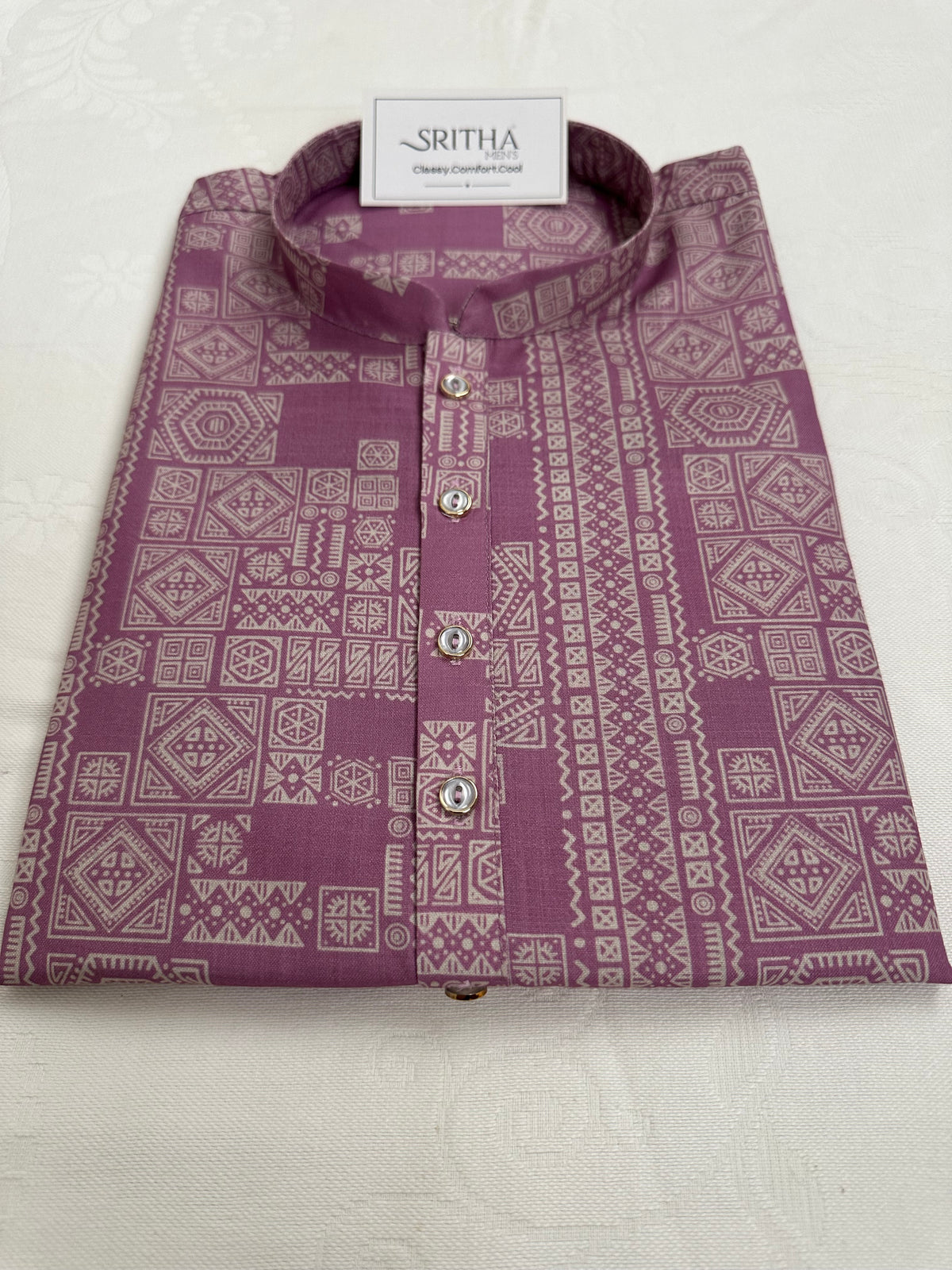 SM0826-01-09 Dusky Pink Printed Soft Cotton Kurta