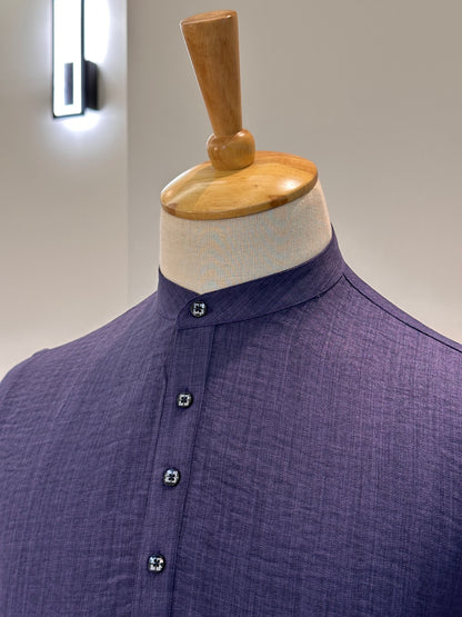 SM0326-01-02 Purple Soft Short Kurta