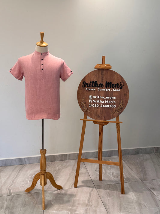 SM0326-01-10 Pink Soft Short Kurta