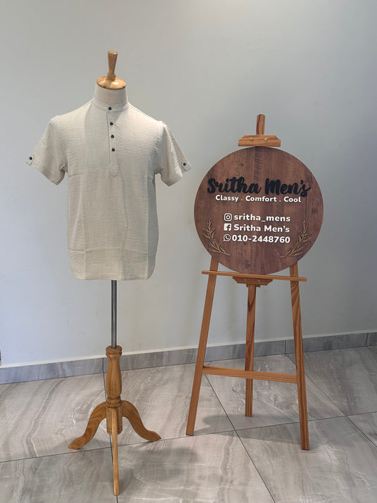 SM0326-01-01 Beige Soft Short Kurta