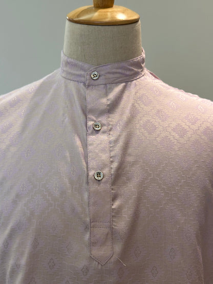 SM1025-18-04 Pastel Lavender Short Soft Silk Blend Kurta