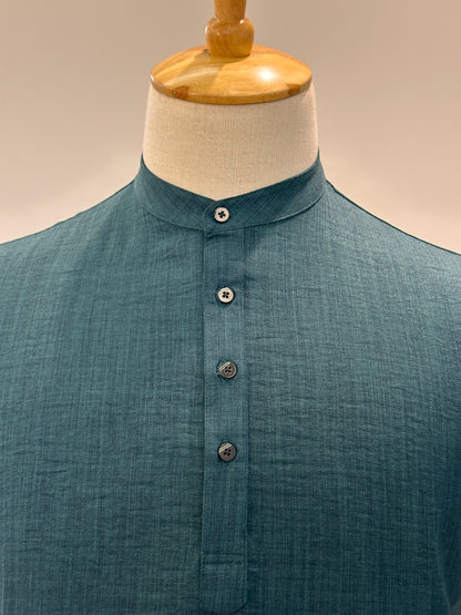 SM0326-01-06 Dark Green Soft Short Kurta