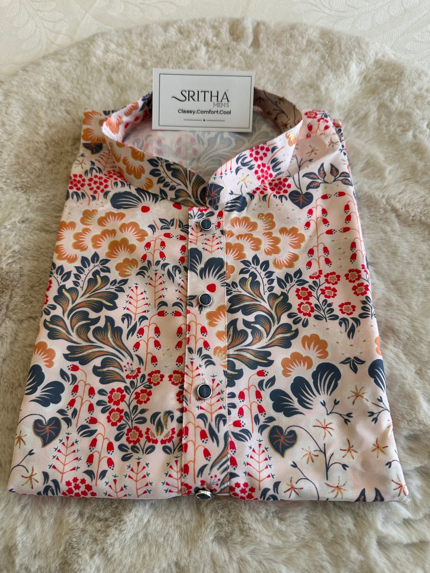 SM1125-02-16 Light Pink Soft Viscose Blend Kurta Set