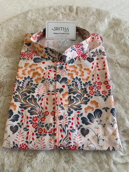 SM1125-02-16 Light Pink Soft Viscose Blend Kurta Set