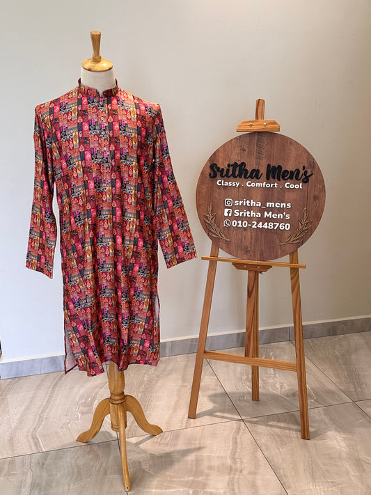 SM1225-01-02 Multi Colour Soft Khadi Silk Kurta