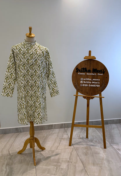 SM0724-01-06
Leaf Green & White Viscose Cotton Kurta