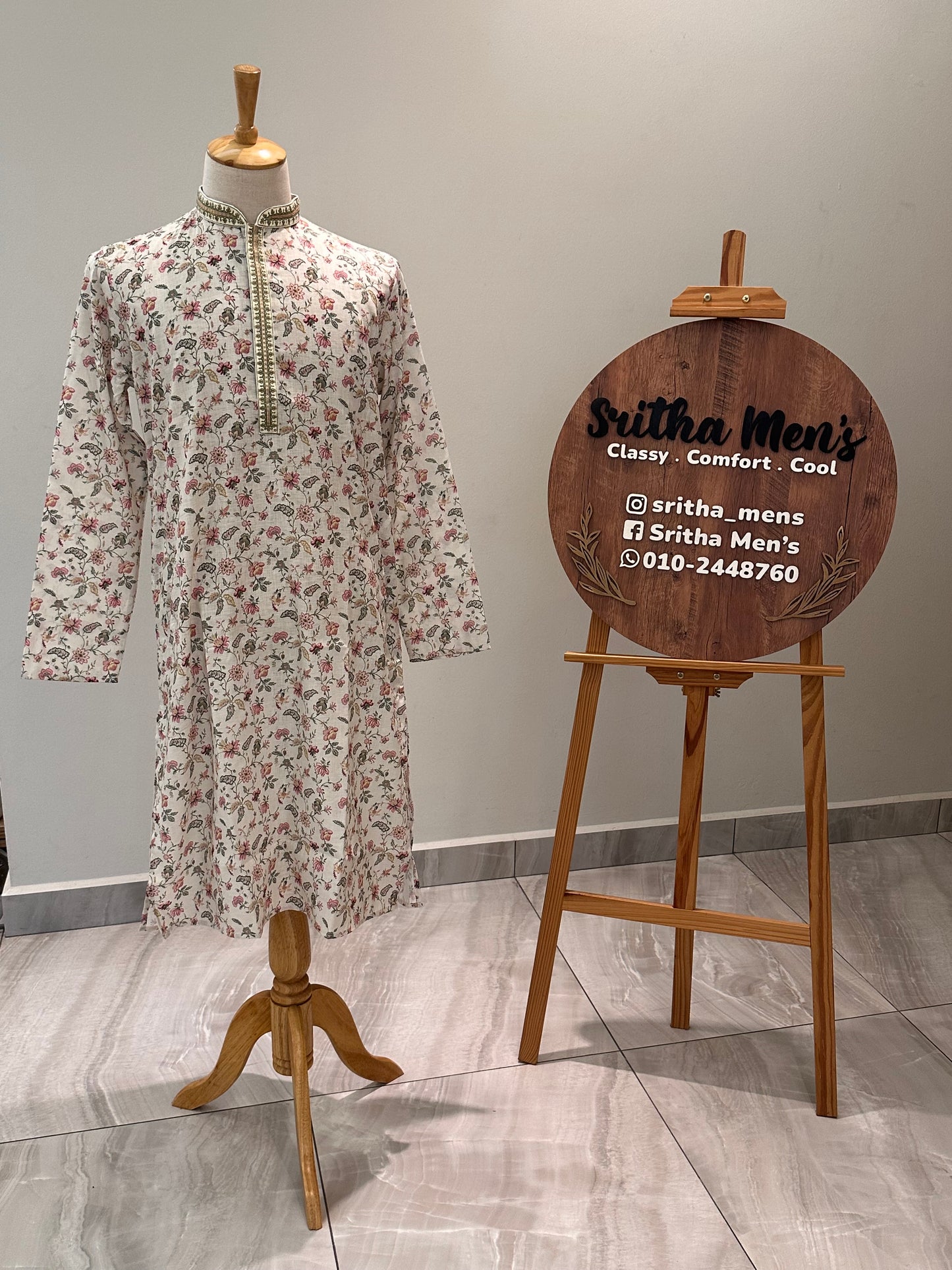 SM0326-06-01 Off White Soft Cotton Blend Kurta Set