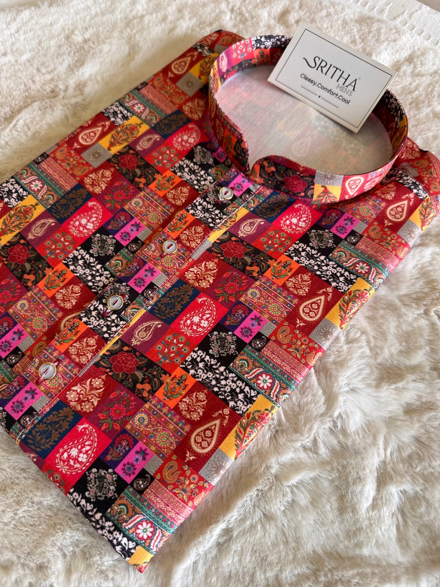 SM1225-01-02 Multi Colour Soft Khadi Silk Kurta