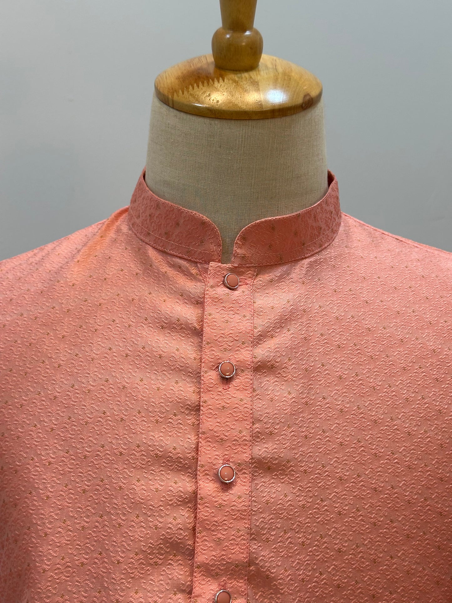 SM0626-02-11 Pink & Gold Silk Blend Kurta Set