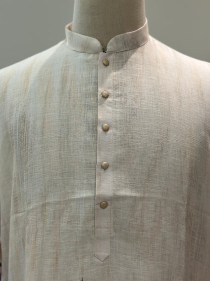 SM0825-01-10 Off White Floral Cotton Kurta