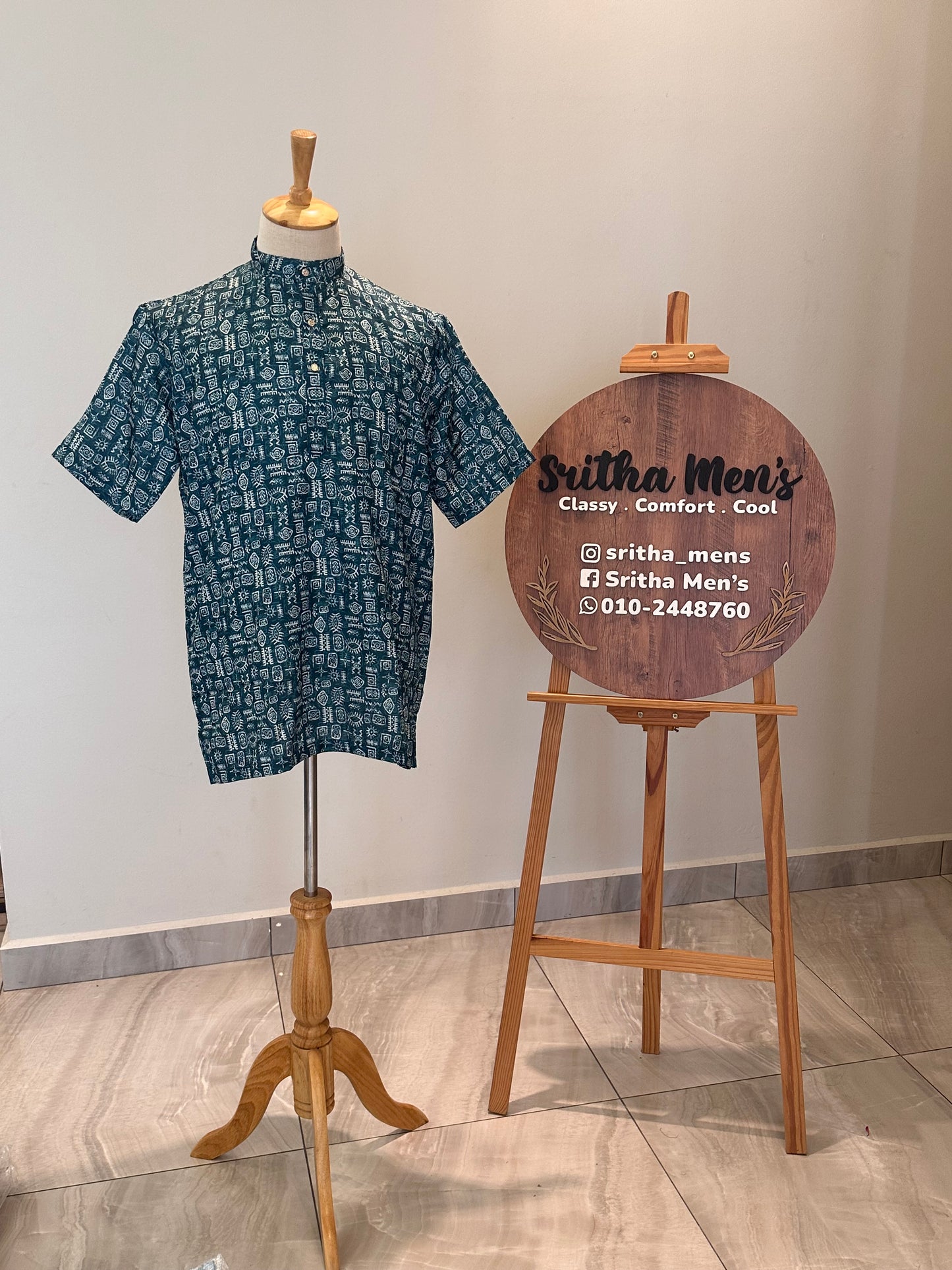 SM0326-18-02 Green Soft Viscose Blend Kurta
