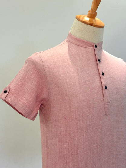 SM0326-01-10 Pink Soft Short Kurta