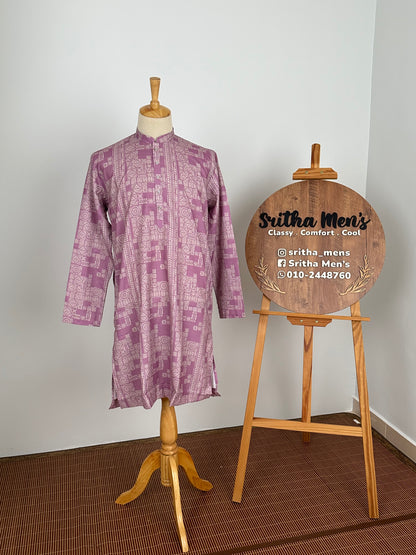 SM0826-01-09 Dusky Pink Printed Soft Cotton Kurta