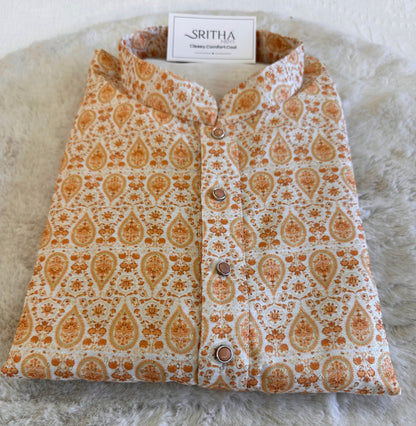 SM0326-02-03 Sunshine Orange Silk Blend with Lining Kurta Set