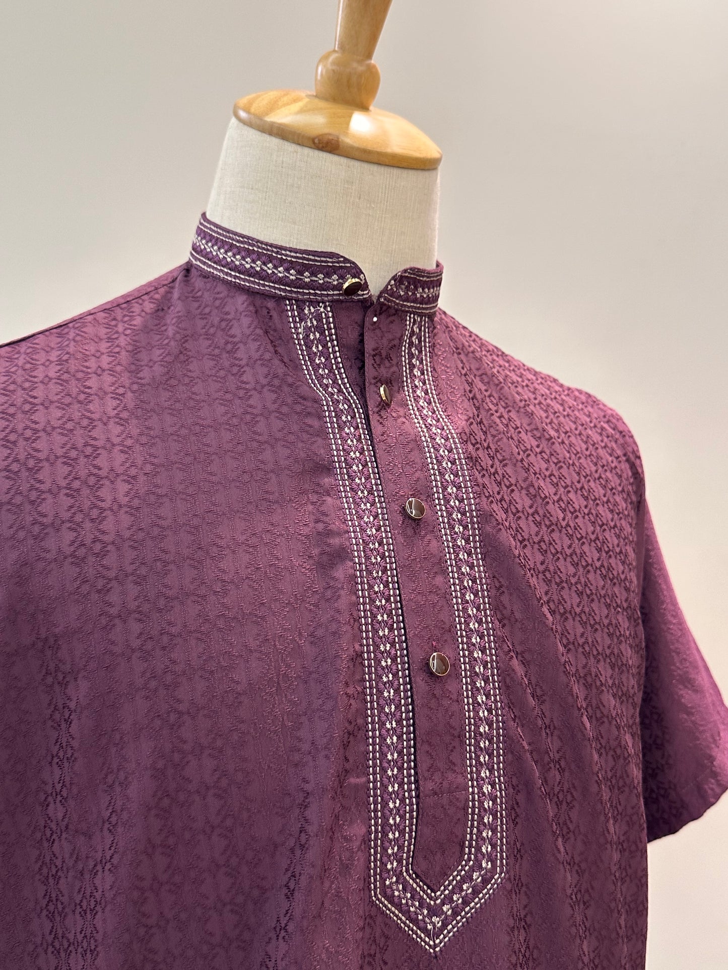 SM0126-18-01 Wine Soft Silk Blend Kurta