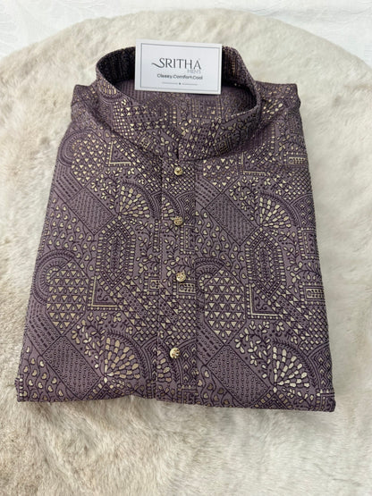 SM0526-02-05 Onion Shade Silk Blend Kurta with Cotton Lining Kurta Set