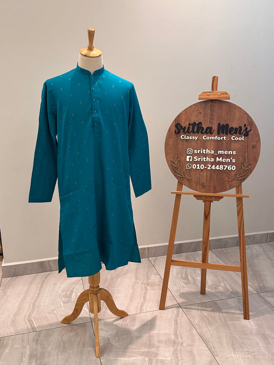 SM0226-01-10 Petronas Green & Gold Cotton Kurta