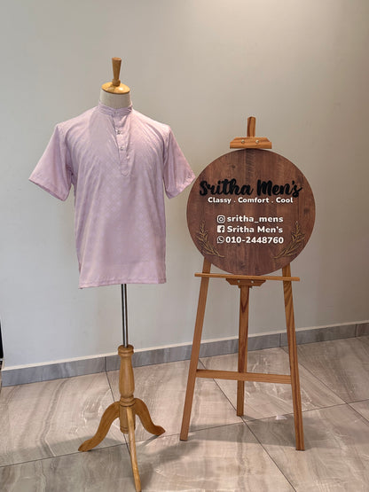 SM1025-18-04 Pastel Lavender Short Soft Silk Blend Kurta