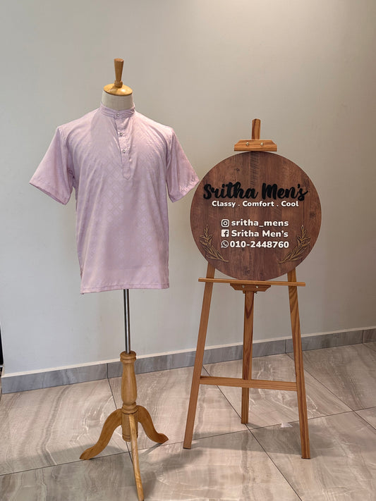 SM1025-18-04 Pastel Lavender Short Soft Silk Blend Kurta