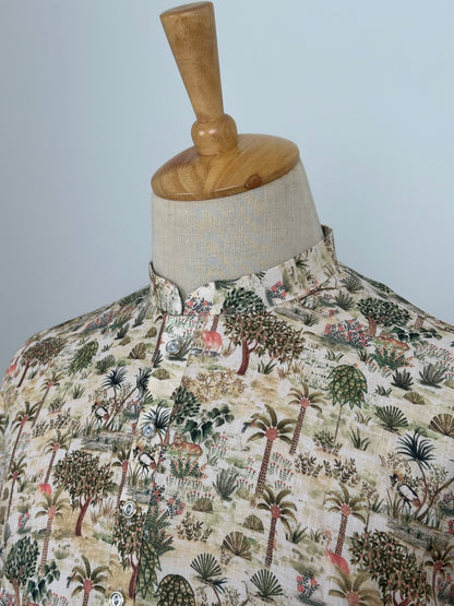 SM0826-01-12 Off White Tree Print Soft Cotton Kurta