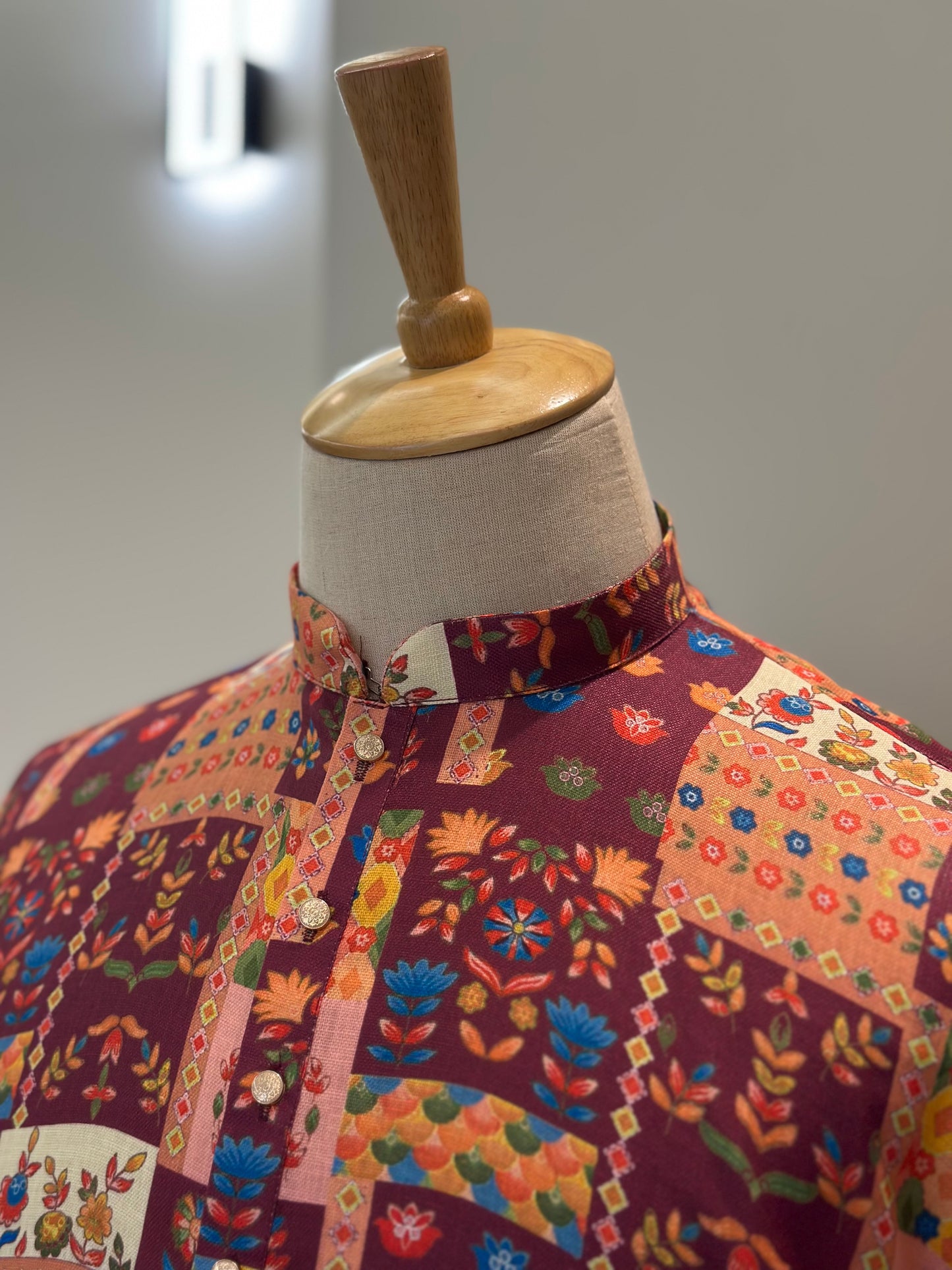 SM0825-01-03 Multicolour Patchwork Design Cotton Kurta