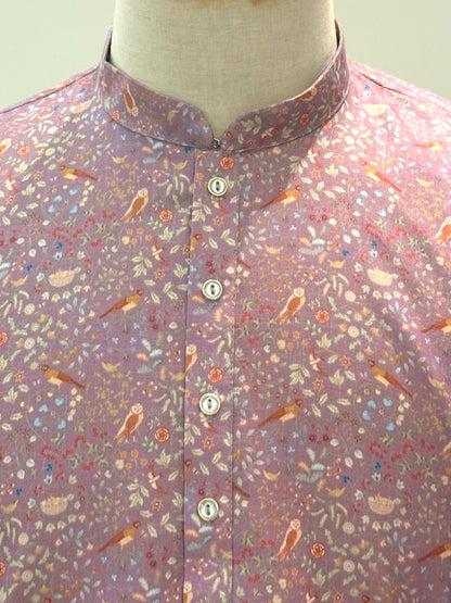 SM1225-01-07 Light Purple Printed Cotton Kurta