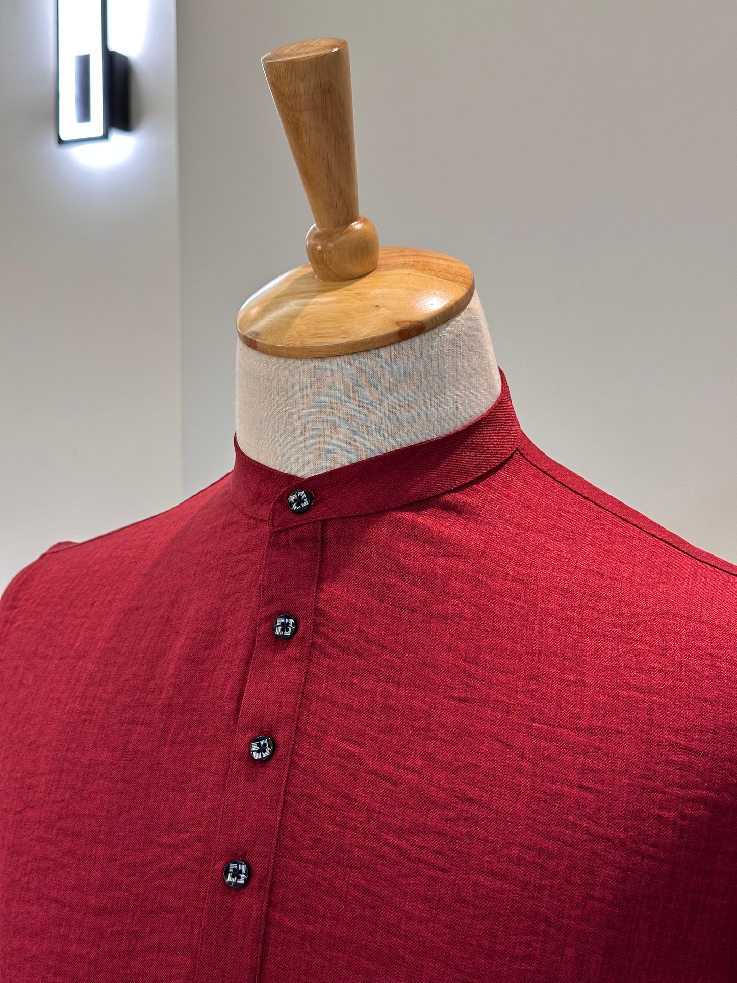 SM0326-01-09 Red Soft Short Kurta