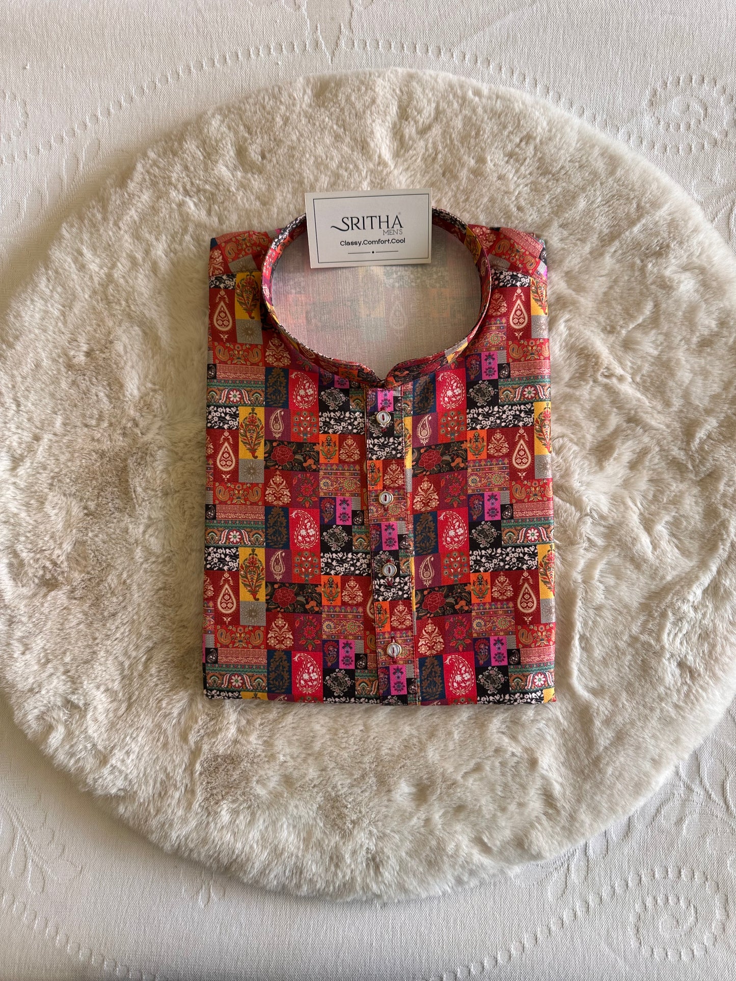 SM1225-01-02 Multi Colour Soft Khadi Silk Kurta