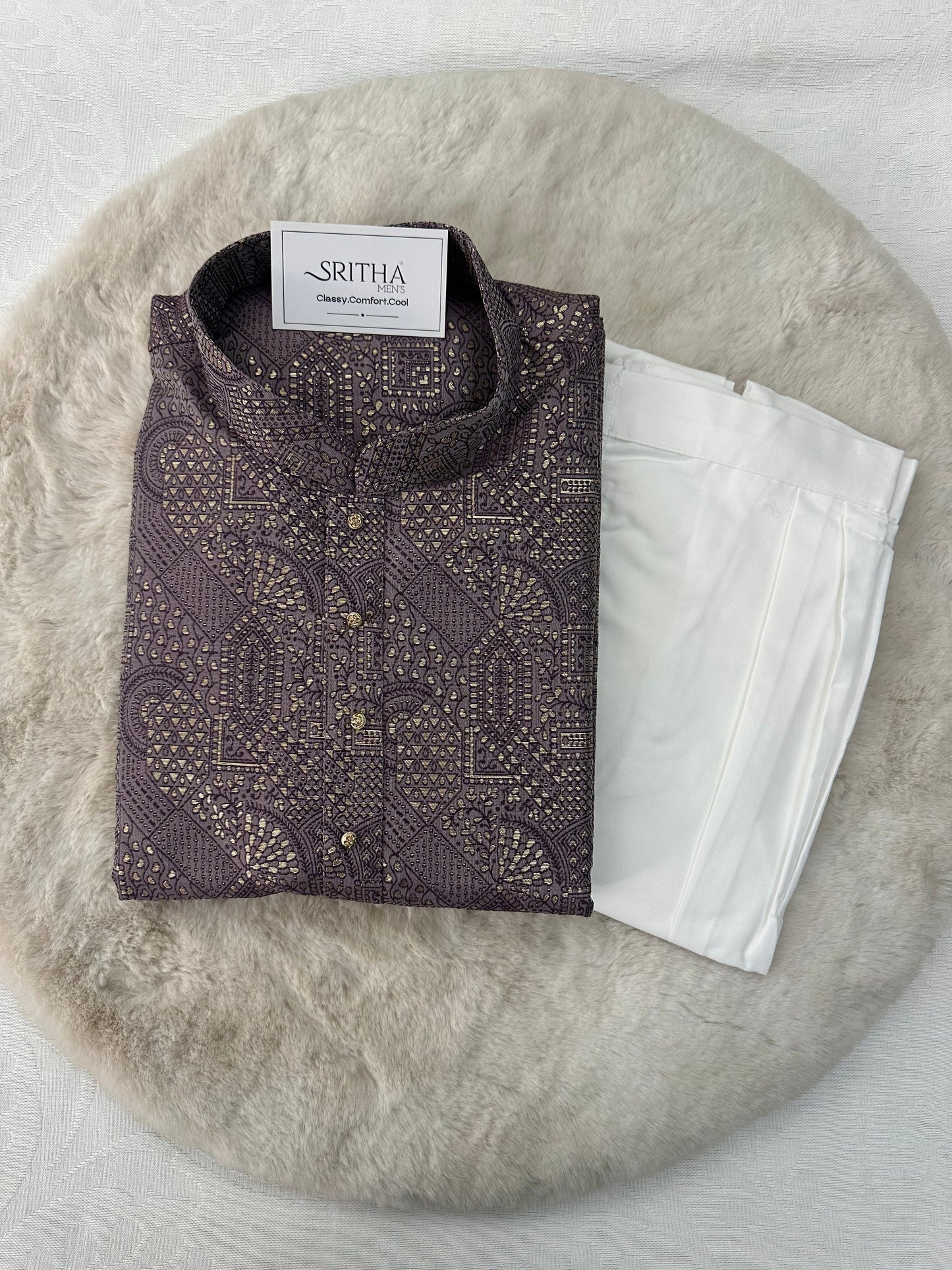 SM0526-02-05 Onion Shade Silk Blend Kurta with Cotton Lining Kurta Set