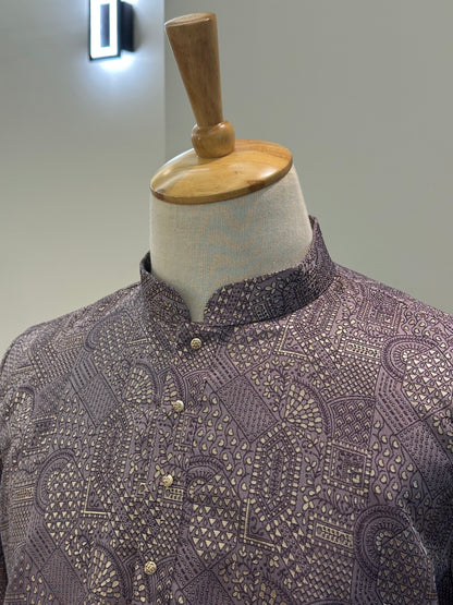 SM0526-02-05 Onion Shade Silk Blend Kurta with Cotton Lining Kurta Set