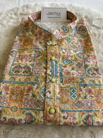 SM0925-02-09 Fade Yellow Soft Cotton Kurta Set