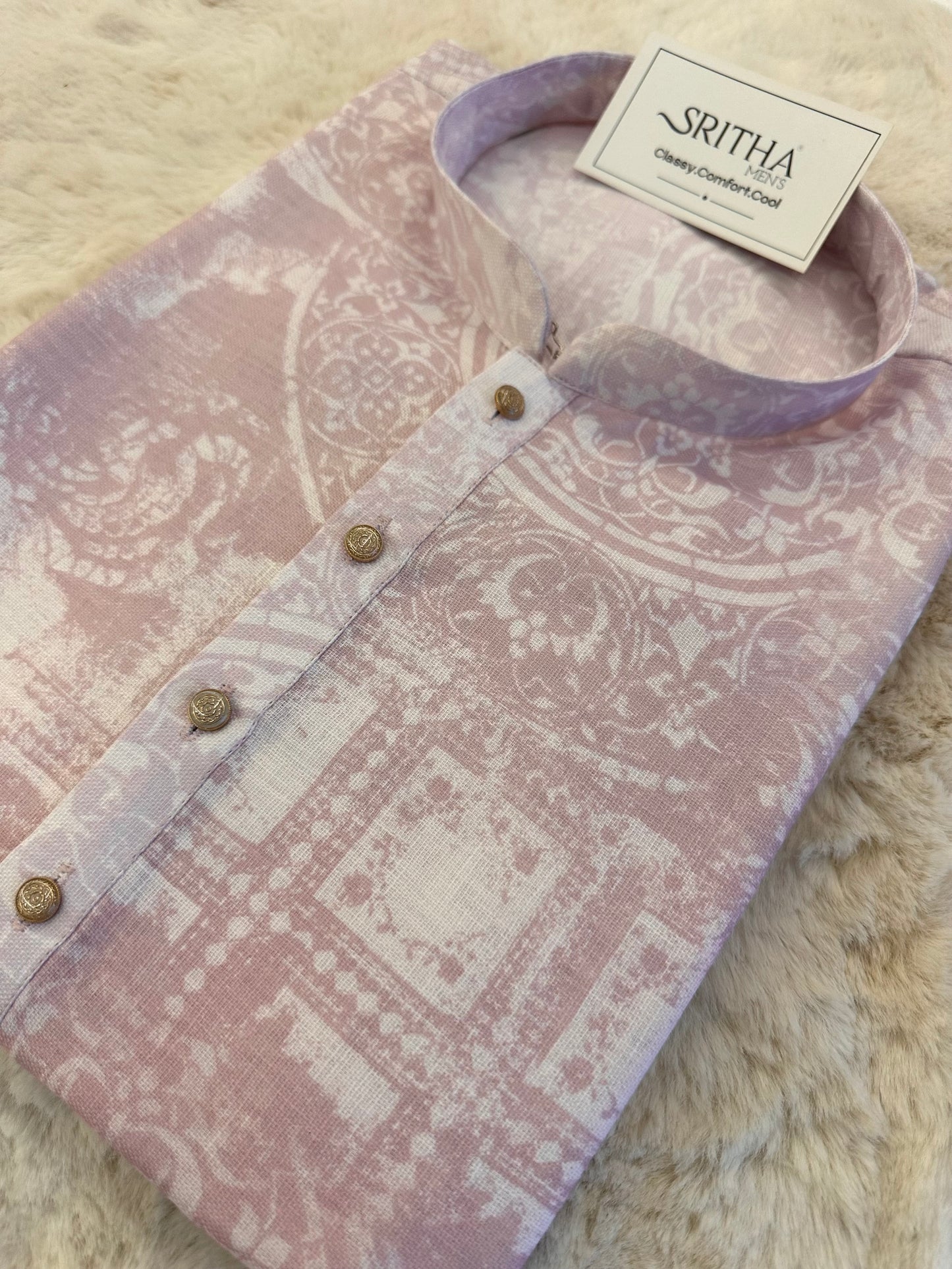 SM0825-01-06 Dual Tone Purple Cotton Kurta