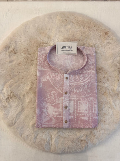 SM0825-01-06 Dual Tone Purple Cotton Kurta