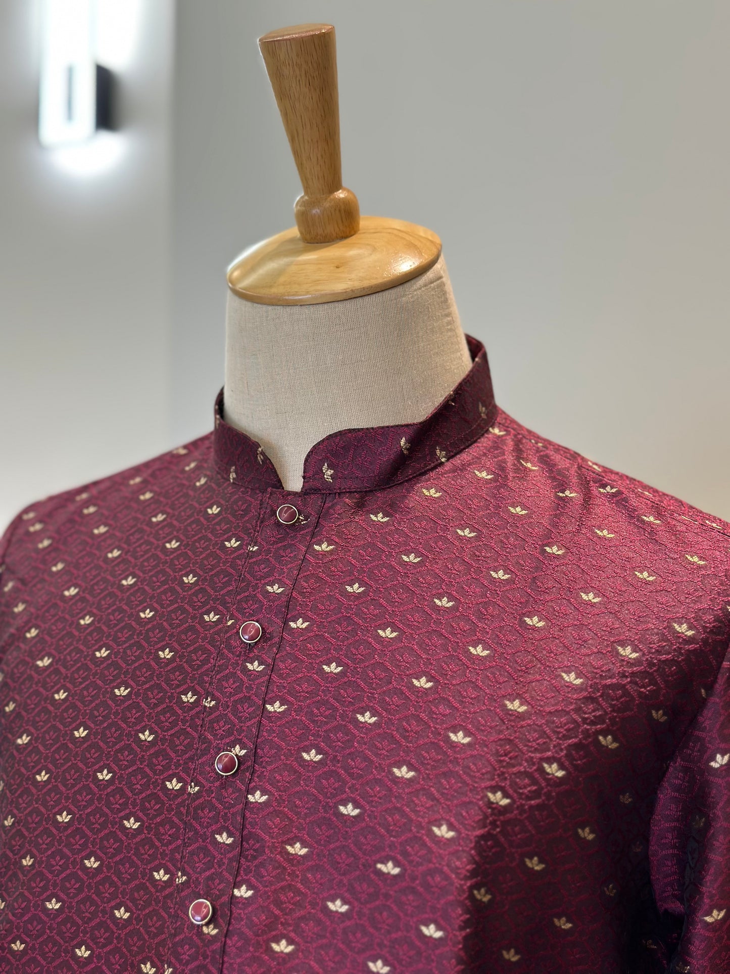 SM0925-02-02 Violet Gold Silk Blend Kurta Set