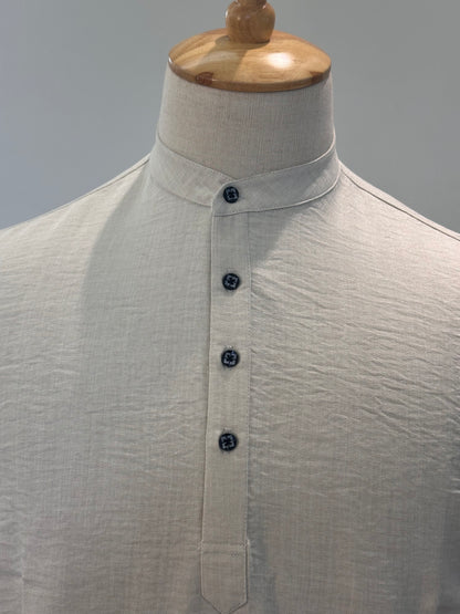 SM0326-01-01 Beige Soft Short Kurta