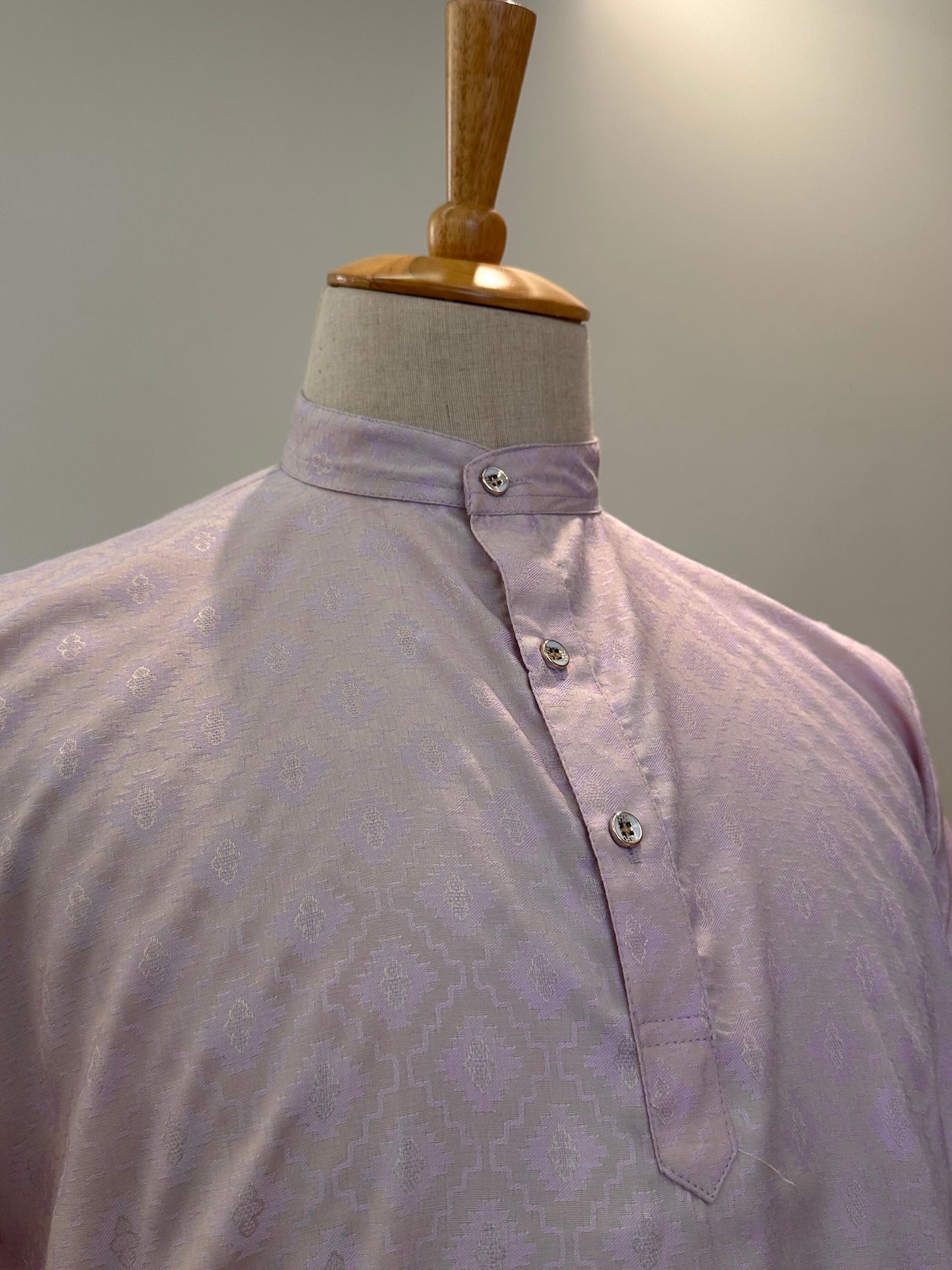 SM1025-18-04 Pastel Lavender Short Soft Silk Blend Kurta