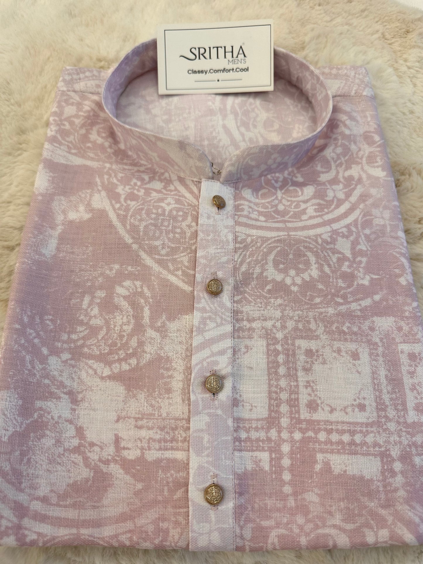 SM0825-01-06 Dual Tone Purple Cotton Kurta