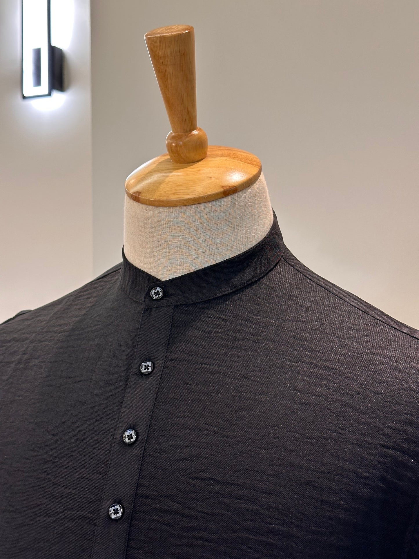 SM0326-01-08 Black Soft Short Kurta