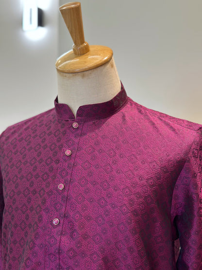 SM0525-02-02 Dark Wine Purple Kurta Set