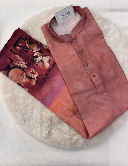 SM0425-02-04 Dusty Rose to Deep Reddish Maroon Kurta Set