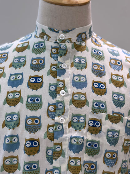 SM0525-16-04 Owl Short Cotton Kurta
