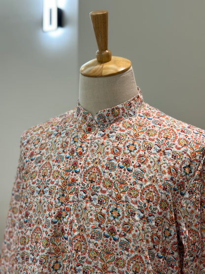 SM0525-02-11 Colourful Cotton Chikan Kurta Set