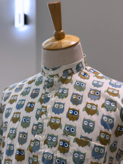 SM0525-16-04 Owl Short Cotton Kurta