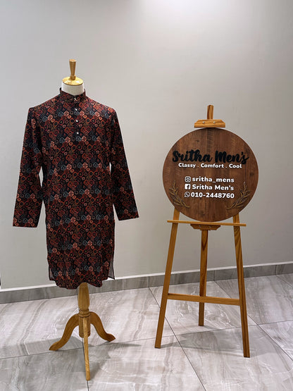 SM0625-01-13 Multi Colour Viscose Print Kurta
