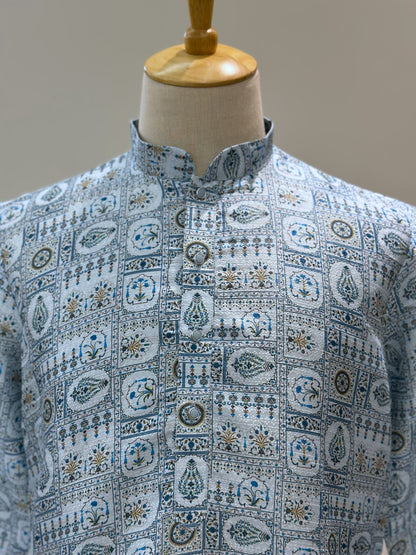 SM0525-02-14  Light Blue Soft Silk Blend Kurta Set