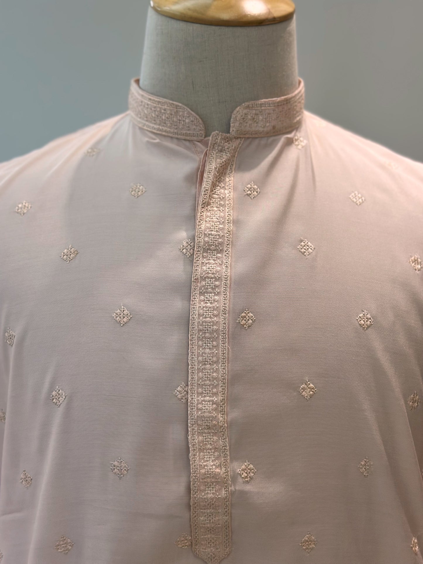 SM0325-06-04 Pink Soft Silk & Embroidery Kurta Set