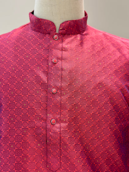 SM1024-02-09 Rani Pink Silk Blend Kurta Set