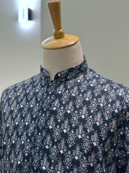 SM0525-02-13 Navy Blue Soft Cotton Kurta Set